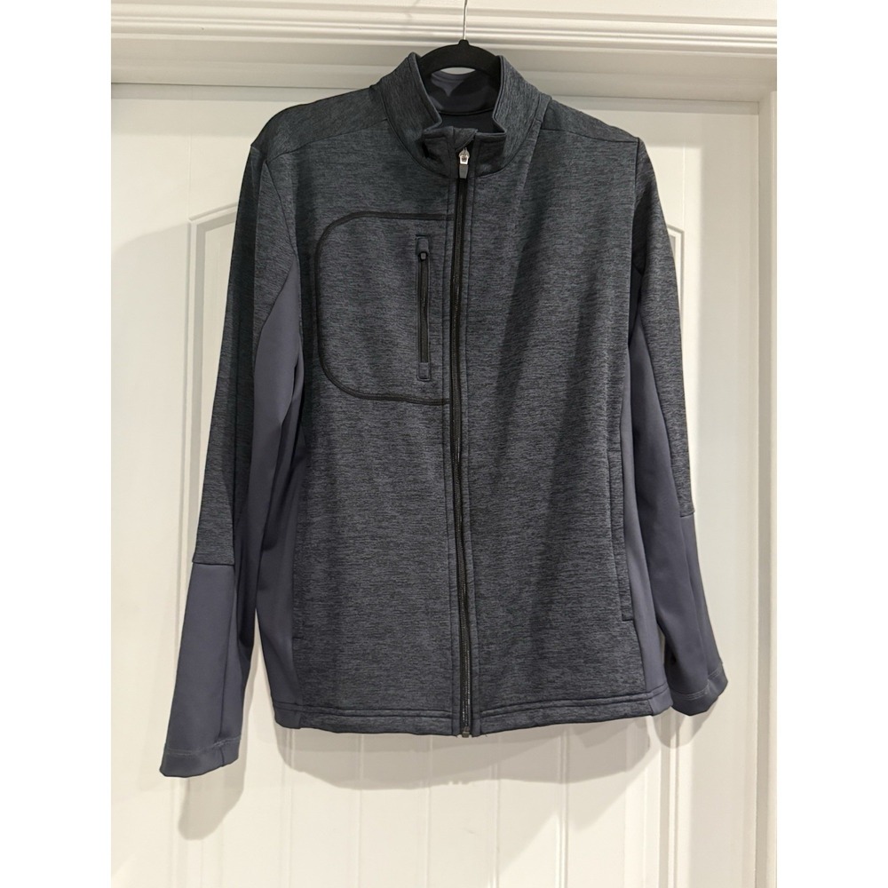 Straight Down Mens M Full Zip Jacket Grey Fleece Lined Golf The Olympic Club